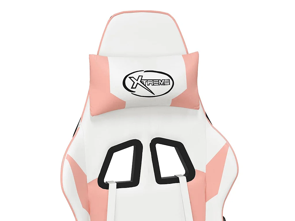 Chaise de jeu de massage avec repose-pied Blanc rose Similicuir