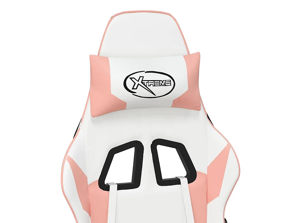 Chaise de jeu de massage avec repose-pied Blanc rose Similicuir