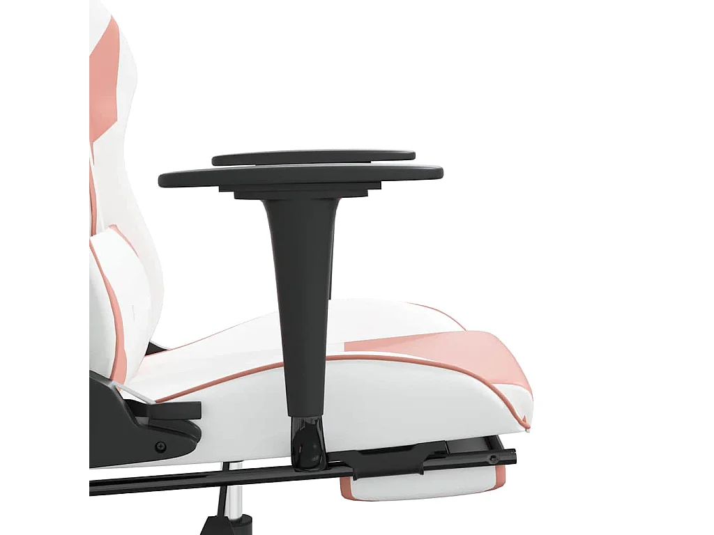 Chaise de jeu de massage avec repose-pied Blanc rose Similicuir