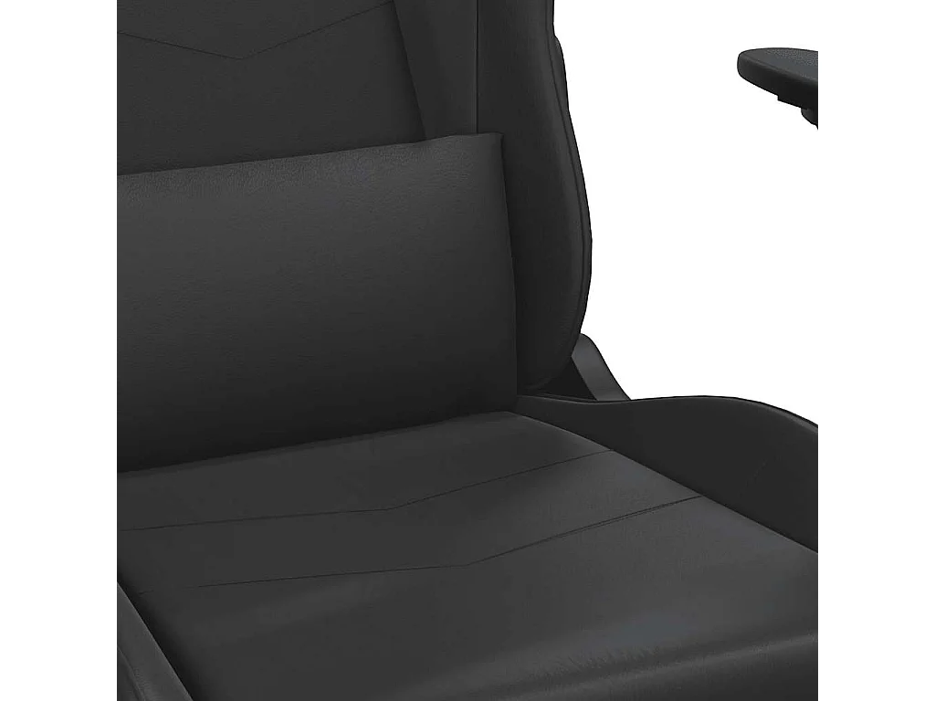 Massage gamestoel met voetensteun kunstleer zwart