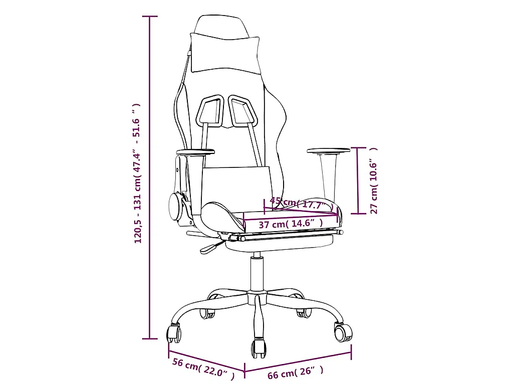Chaise de jeu de massage avec repose-pied Noir Similicuir
