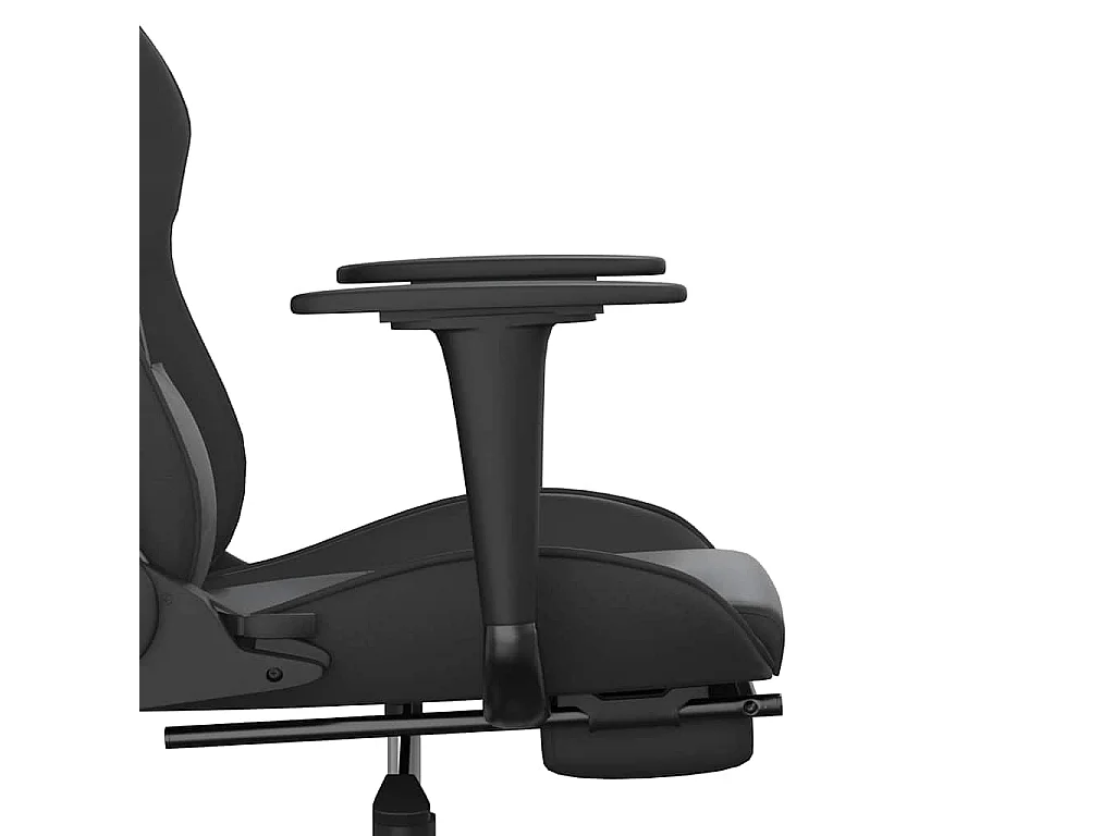 Chaise de jeu de massage avec repose-pied Noir Similicuir