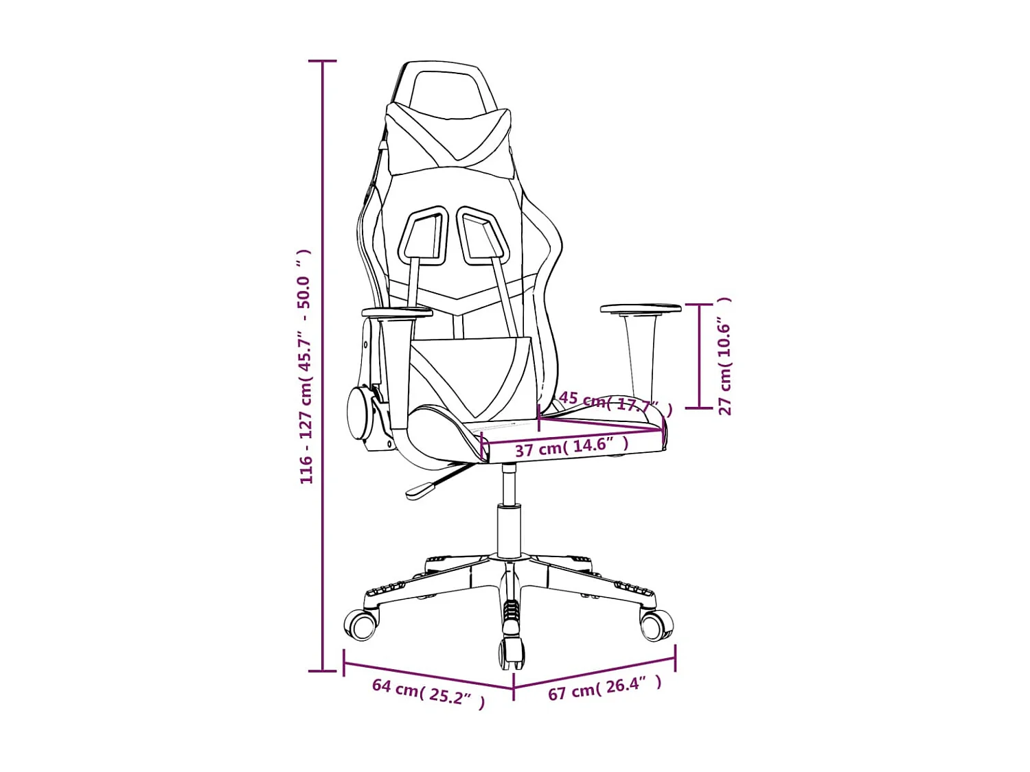 Chaise de jeu Noir et bleu Similicuir