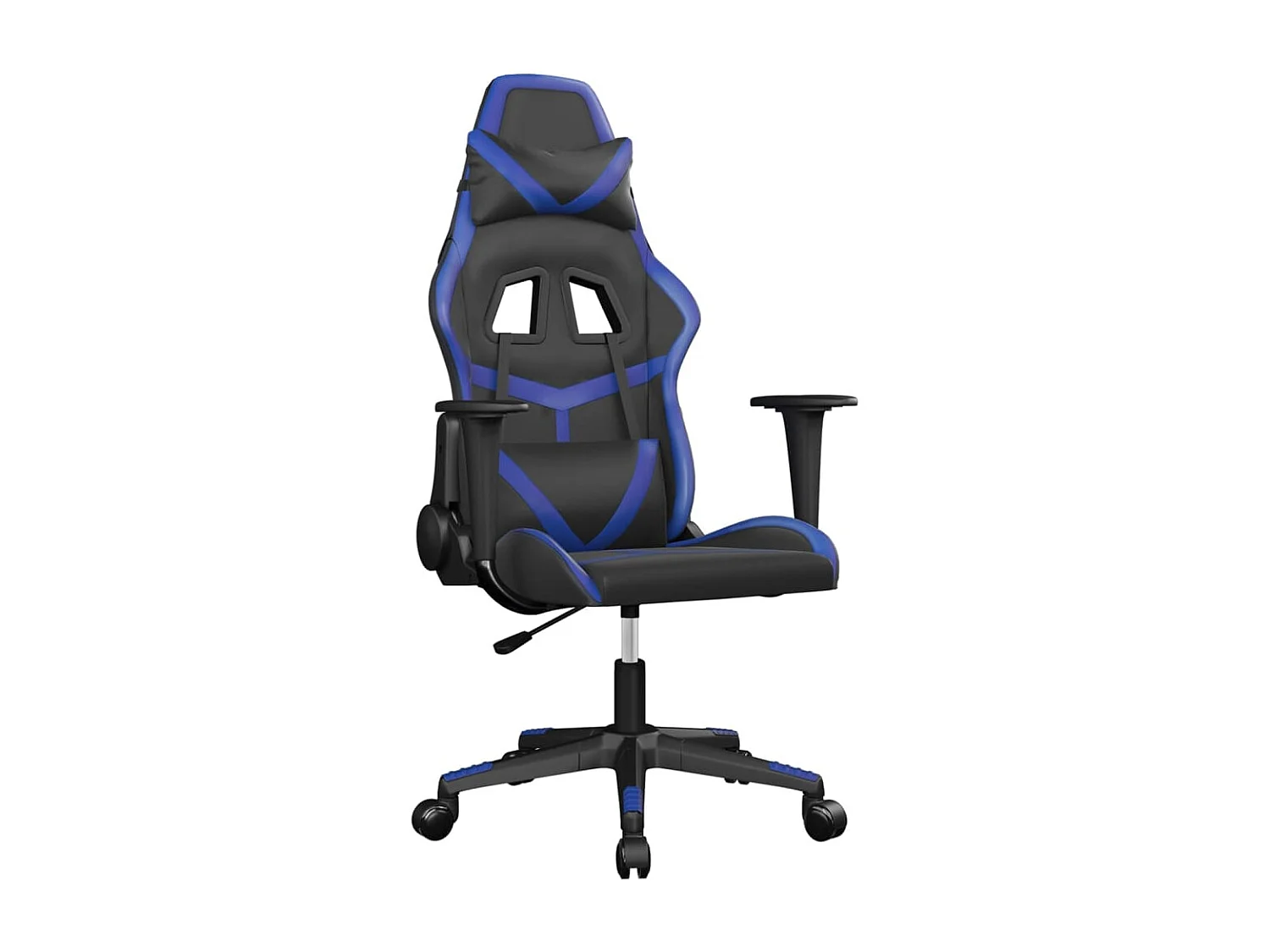 Gamestoel kunstleer zwart en blauw