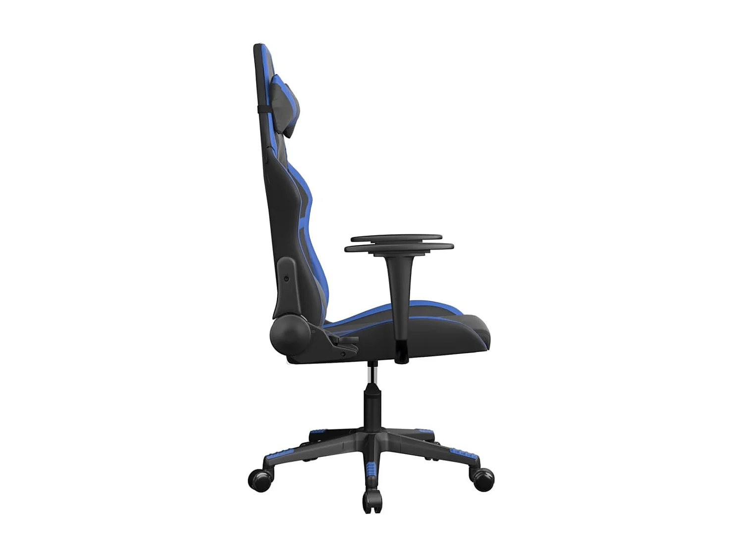 Gamestoel kunstleer zwart en blauw