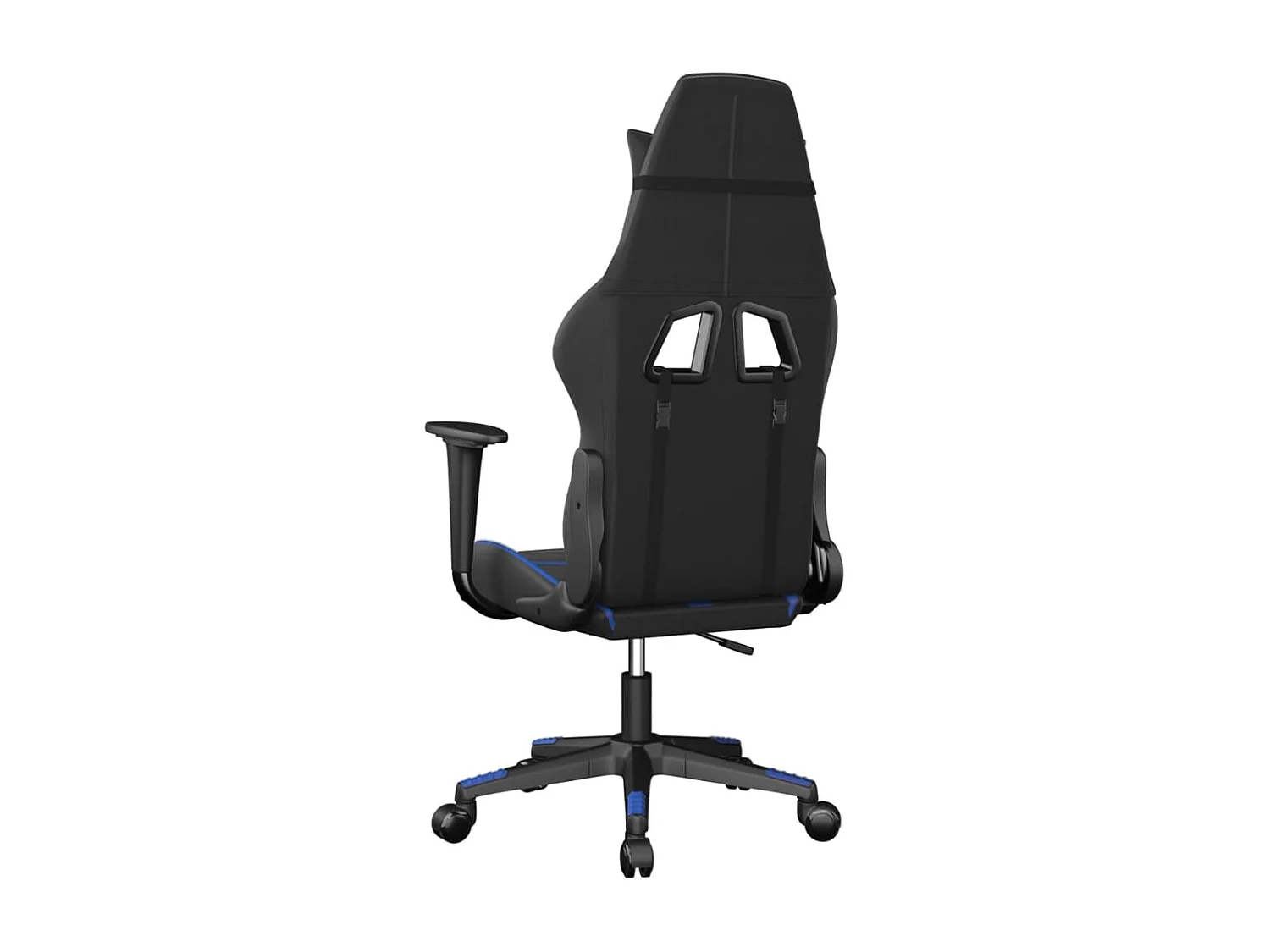 Gamestoel kunstleer zwart en blauw