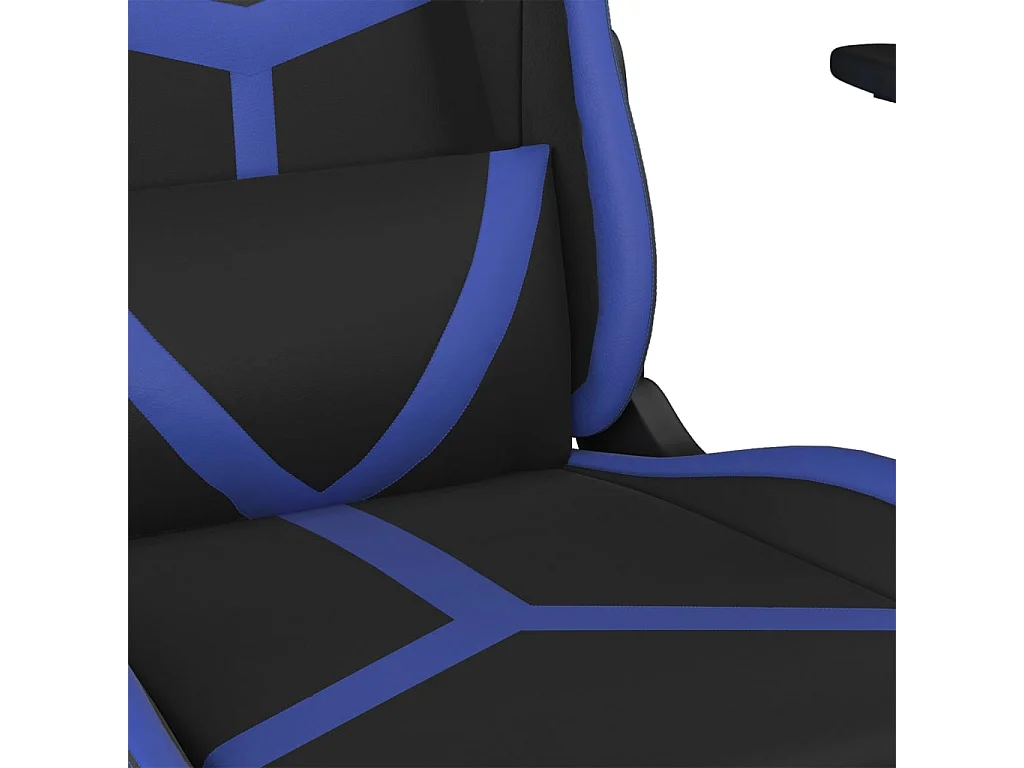 Gamestoel kunstleer zwart en blauw