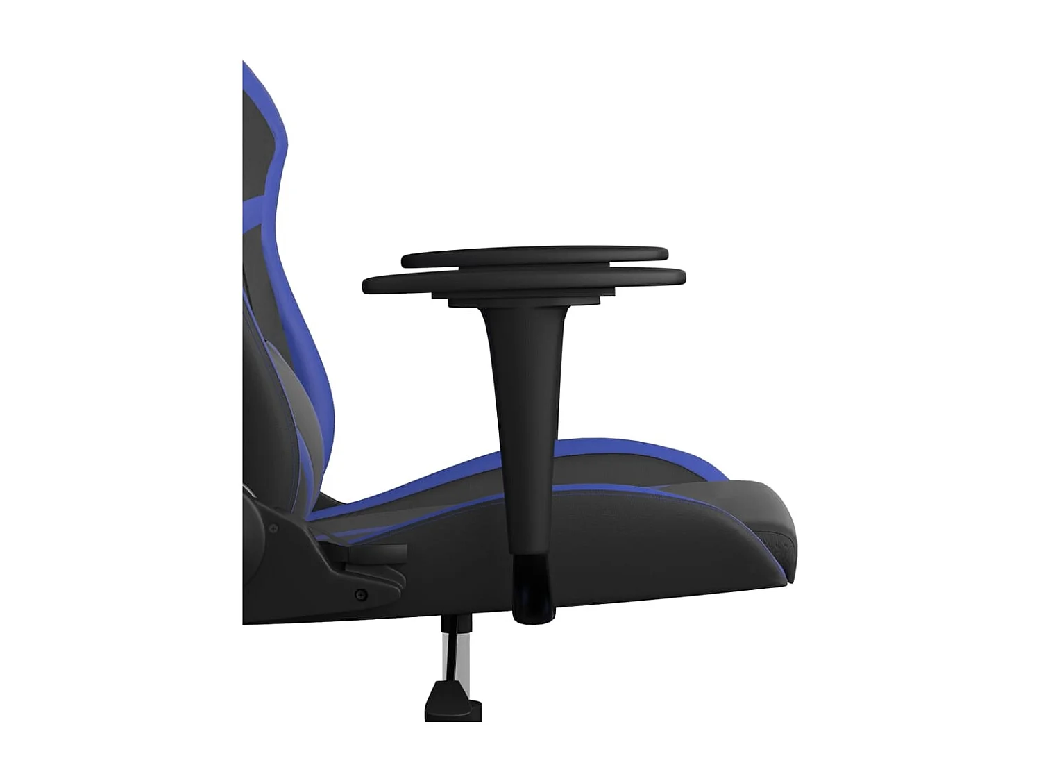Gamestoel kunstleer zwart en blauw