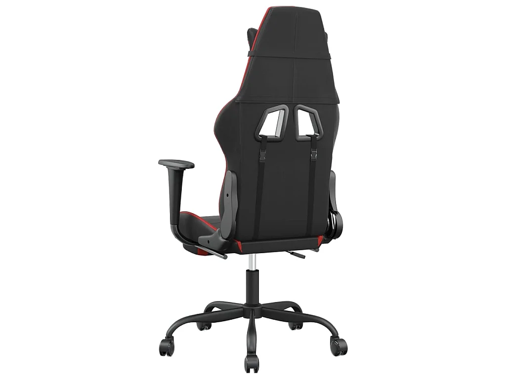Sedia da Gaming con Poggiapiedi Nero e Rosso in Similpelle