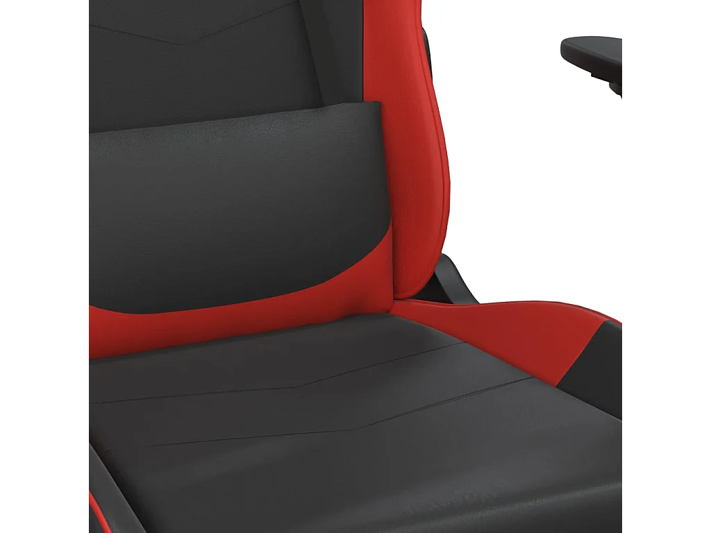 Sedia da Gaming con Poggiapiedi Nero e Rosso in Similpelle