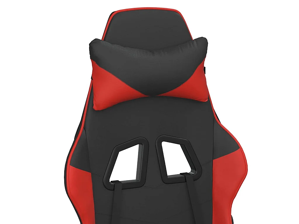 Chaise de jeu avec repose-pied Noir et rouge Similicuir