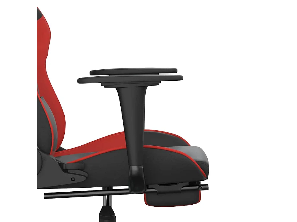 Chaise de jeu avec repose-pied Noir et rouge Similicuir