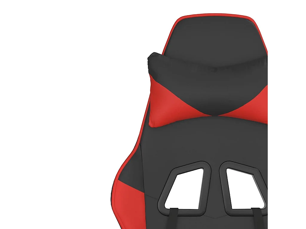 Chaise de jeu avec repose-pied Noir et rouge Similicuir