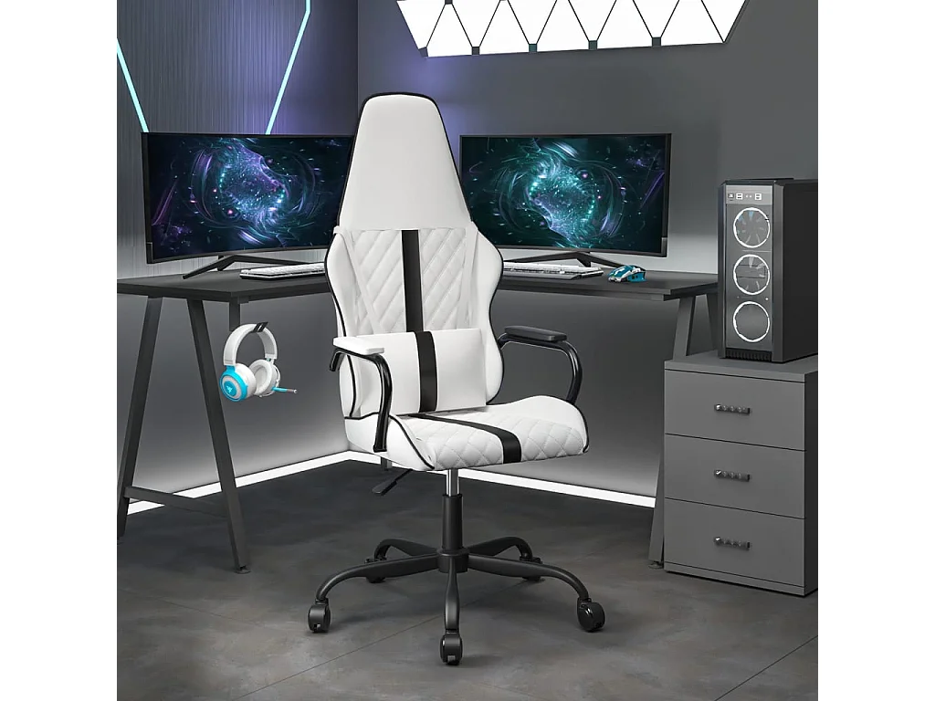 Chaise de jeu Blanc et noir Similicuir