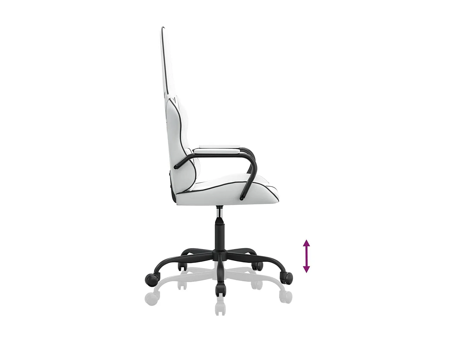 Chaise de jeu Blanc et noir Similicuir