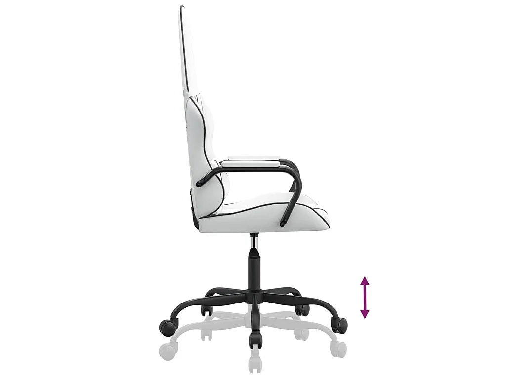Chaise de jeu Blanc et noir Similicuir