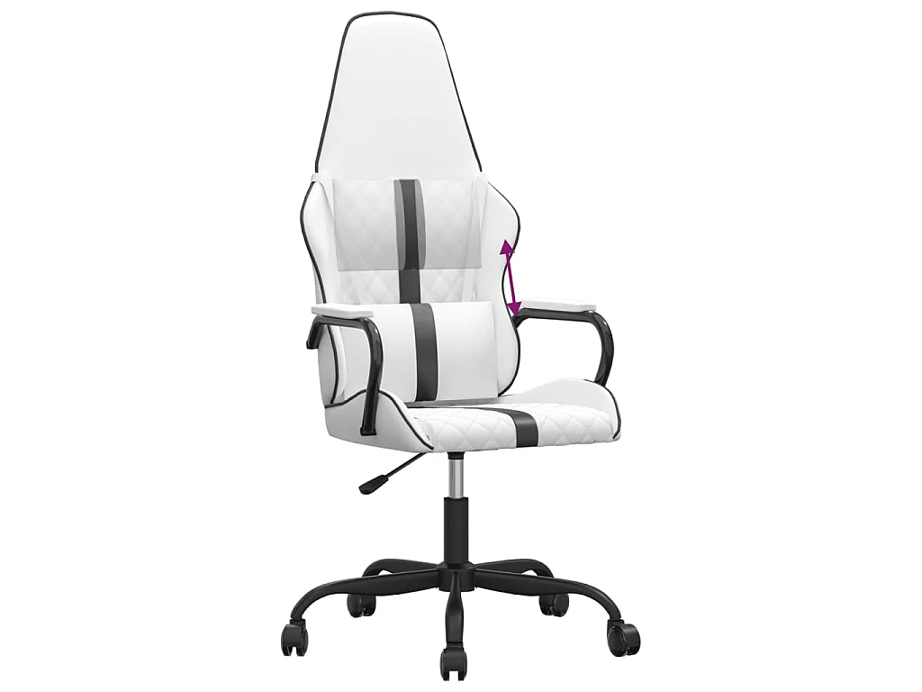 Chaise de jeu Blanc et noir Similicuir