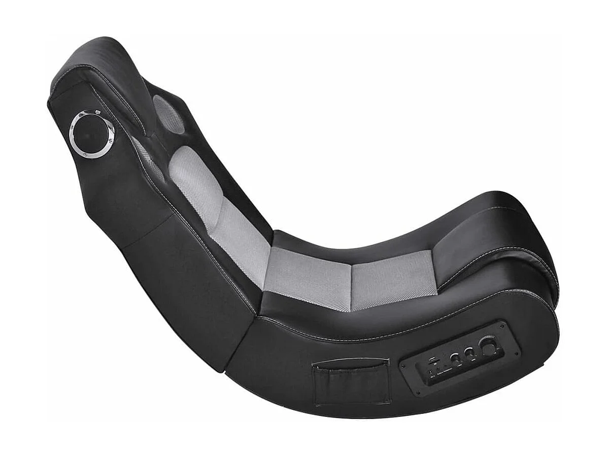 Sedia a Dondolo con Musica Nero e Grigio in Similpelle