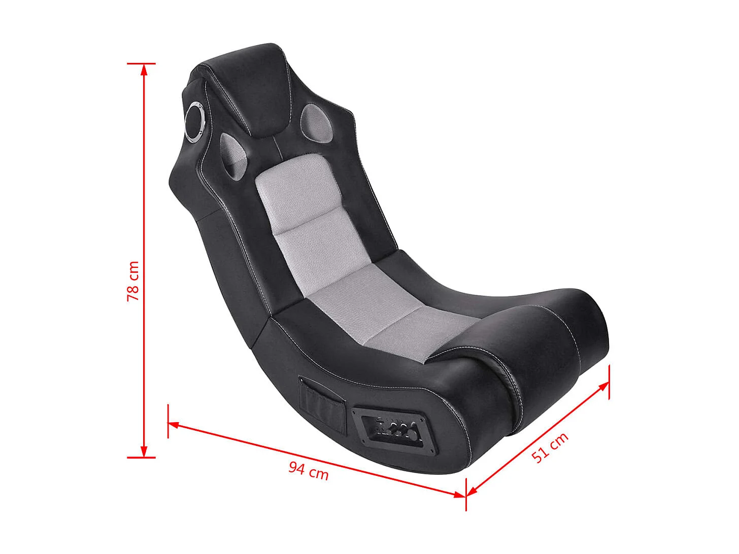 Sedia a Dondolo con Musica Nero e Grigio in Similpelle