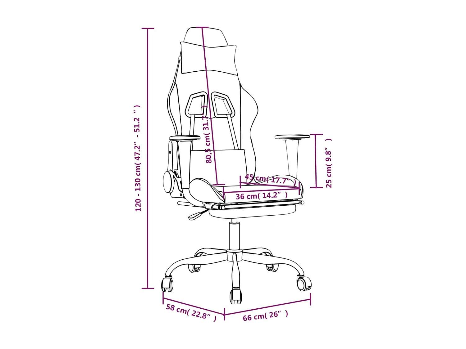 Chaise de jeu avec repose-pied Noir et crème Tissu