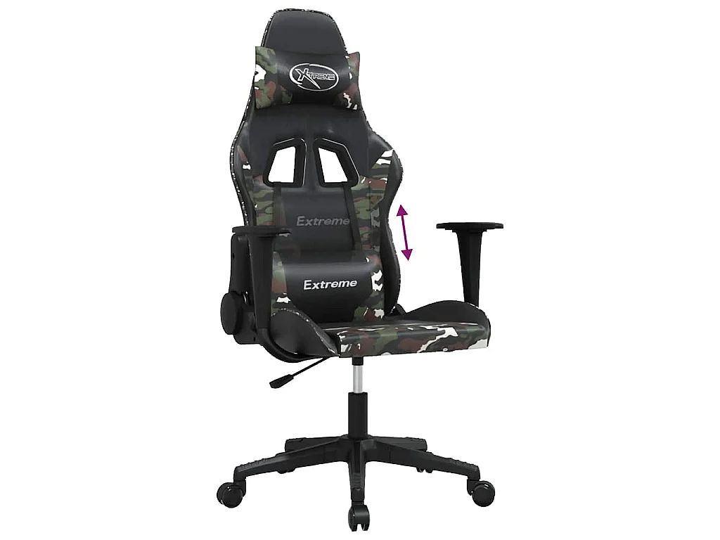Sedia da Gaming Nero e Mimetico in Similpelle