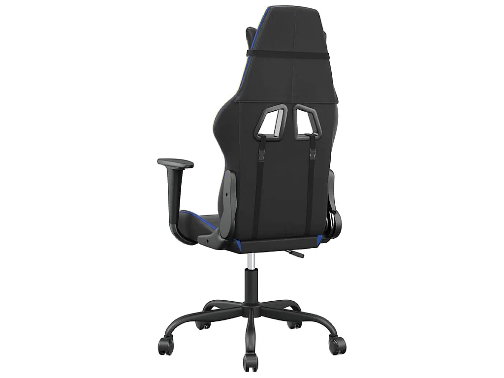 Massage gamestoel kunstleer zwart en blauw