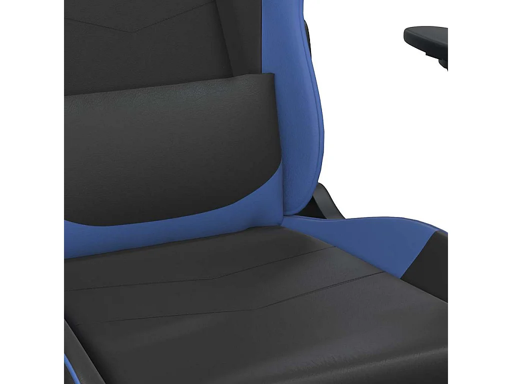 Massage gamestoel kunstleer zwart en blauw