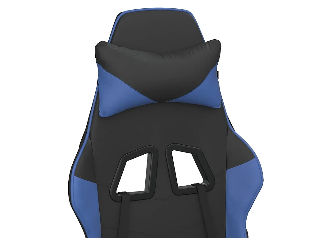 Massage gamestoel kunstleer zwart en blauw