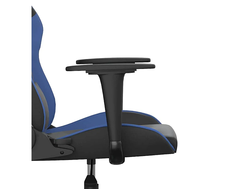 Massage gamestoel kunstleer zwart en blauw