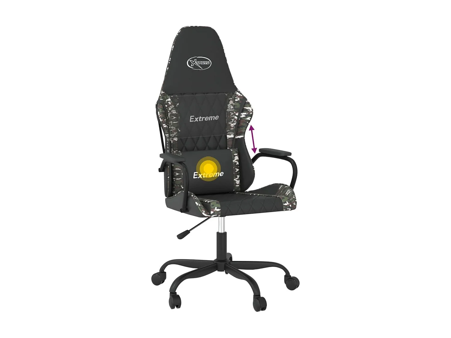 Chaise de jeu de massage Noir et camouflage Similicuir