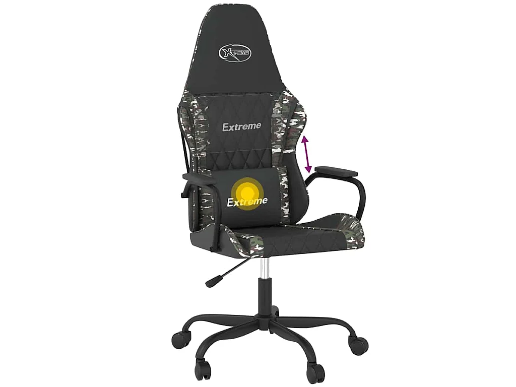 Chaise de jeu de massage Noir et camouflage Similicuir