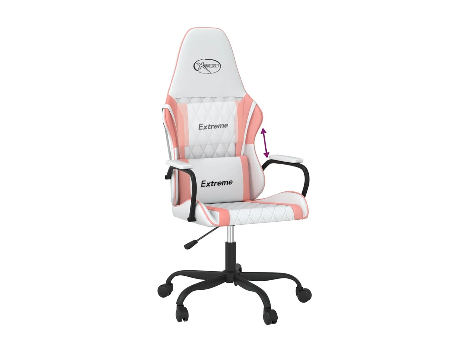 Gaming-Stuhl Weiß und Rosa Kunstleder