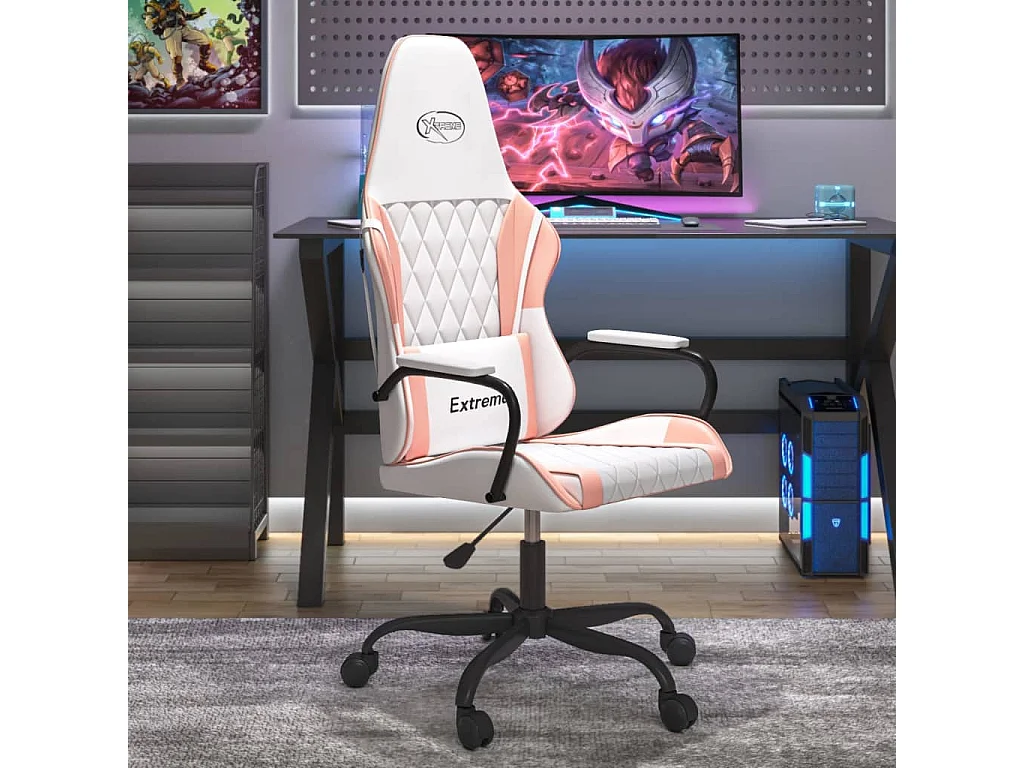 Chaise de jeu Blanc et rose Similicuir