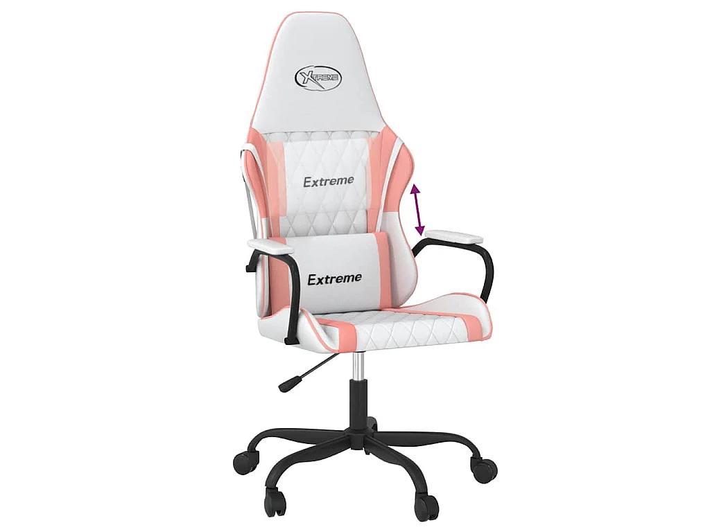 Chaise de jeu Blanc et rose Similicuir