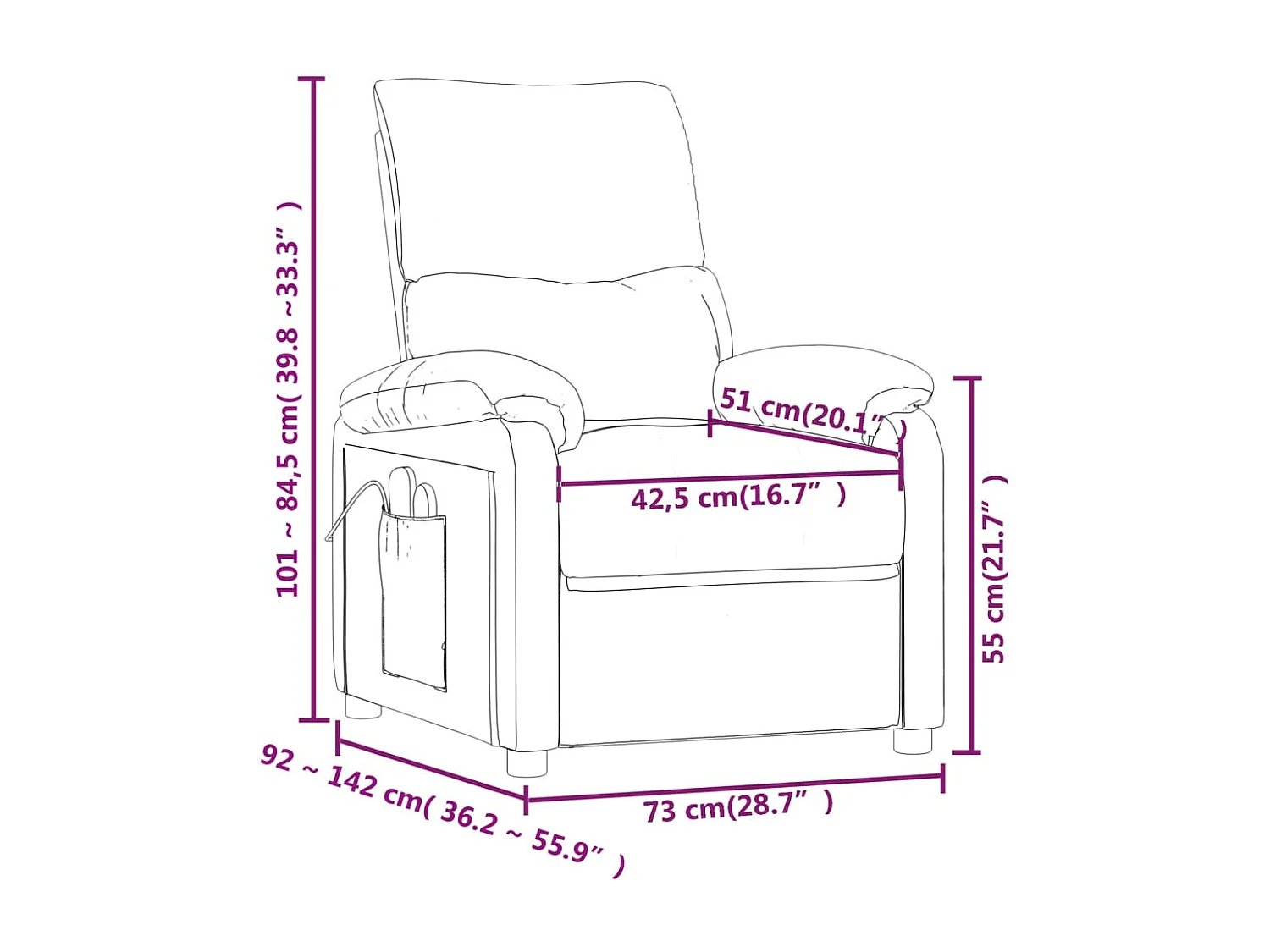 Fauteuil de massage Gris clair Tissu