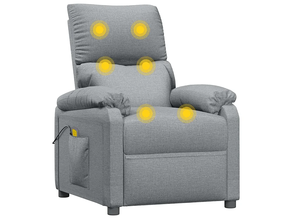 Massagesessel Hellgrau Stoff