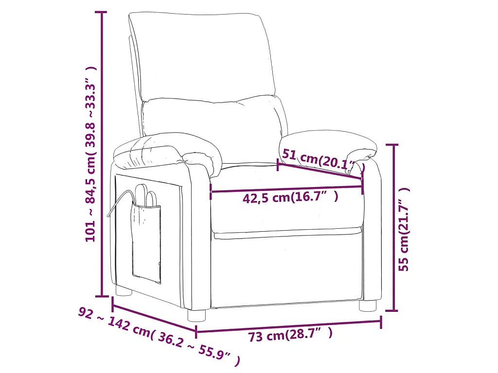 Massagesessel Hellgrau Stoff