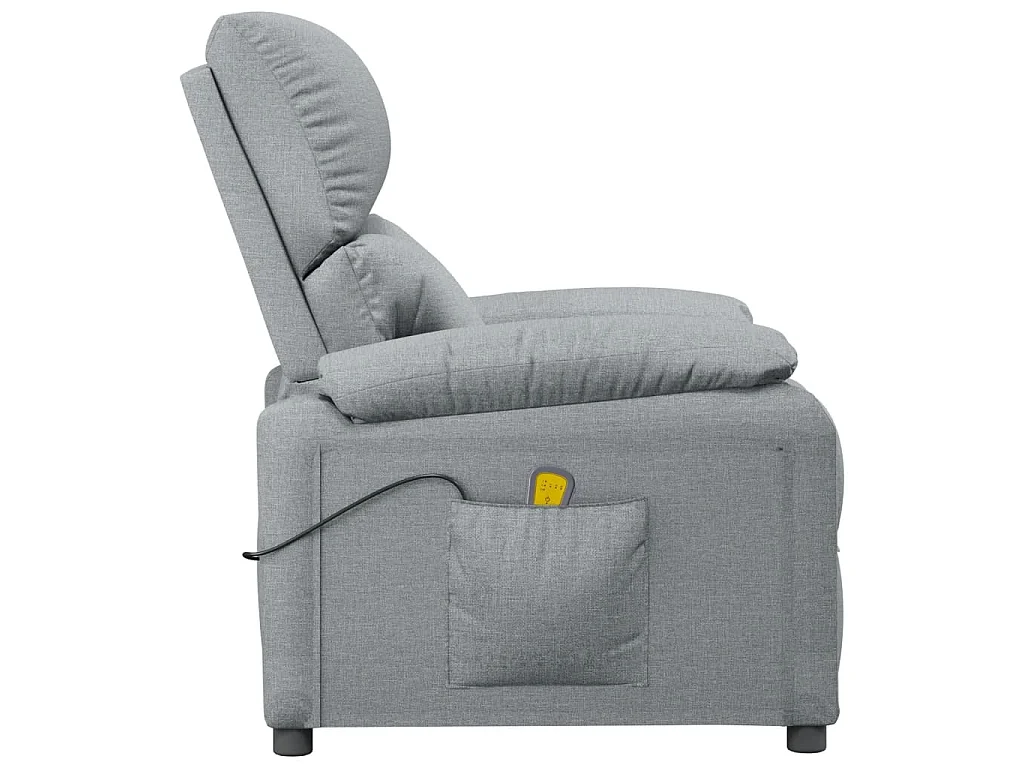 Massagesessel Hellgrau Stoff