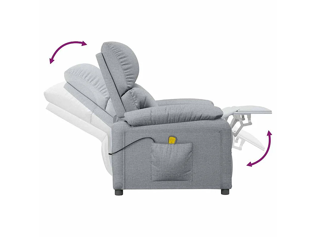 Fauteuil de massage Gris clair Tissu