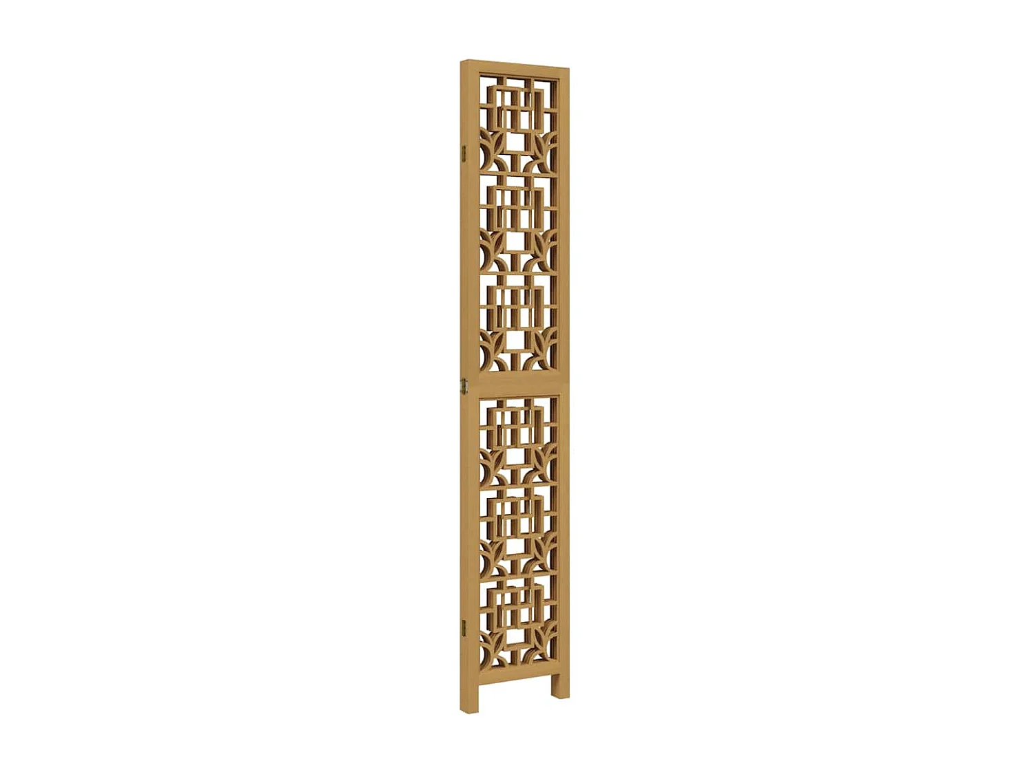 Cloison de séparation 4 panneaux marron bois paulownia massif