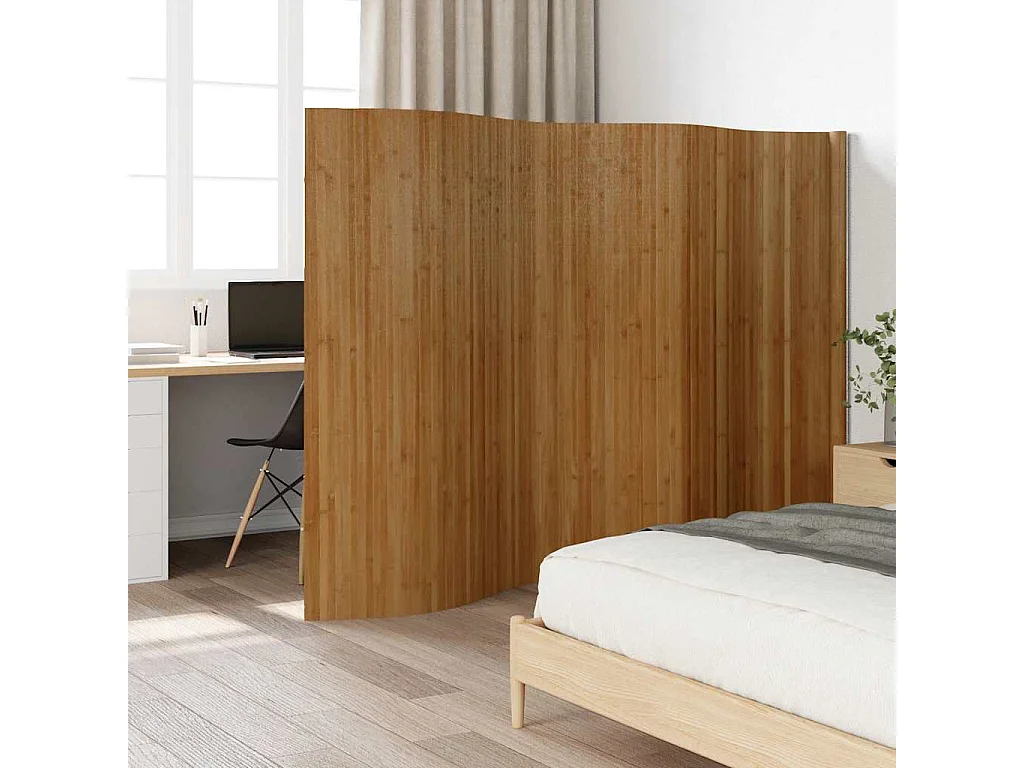 Cloison de séparation marron largeur 400 cm hauteur 165 cm bambou