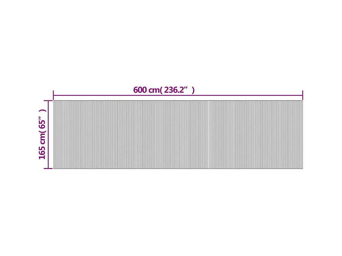 Cloison de séparation blanc 165x600 cm bambou
