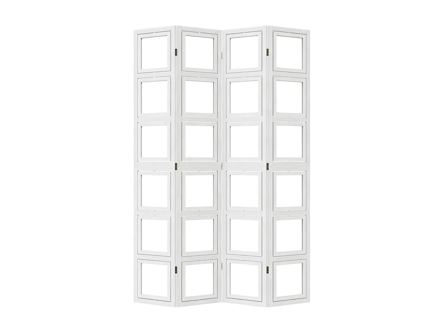 Divisorio Ambienti 4Pannelli Bianco Legno Massello di Paulownia