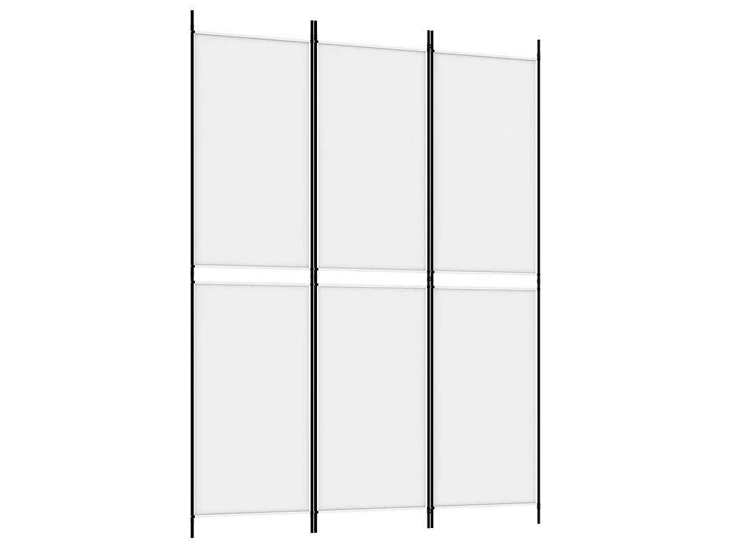 Kamerscherm met 3 panelen 150x200 cm stof wit