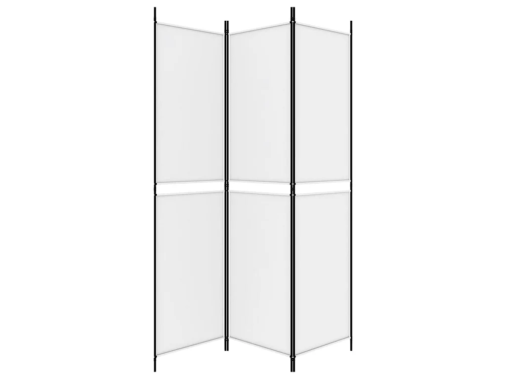 Kamerscherm met 3 panelen 150x200 cm stof wit