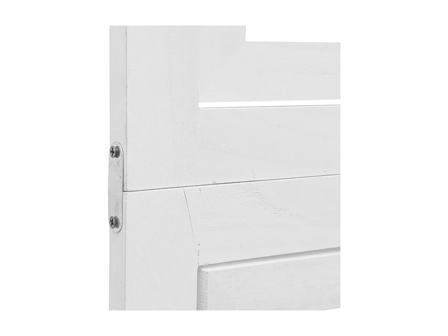 Cloison de séparation 4 panneaux blanc bois de paulownia massif