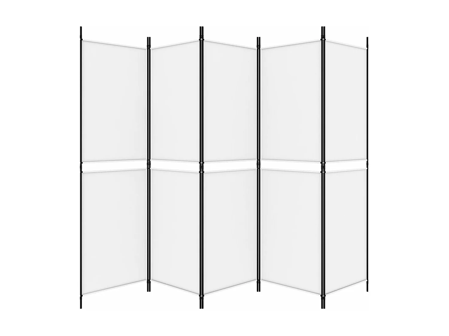 5-tlg. Paravent Weiß 250x180 cm Stoff