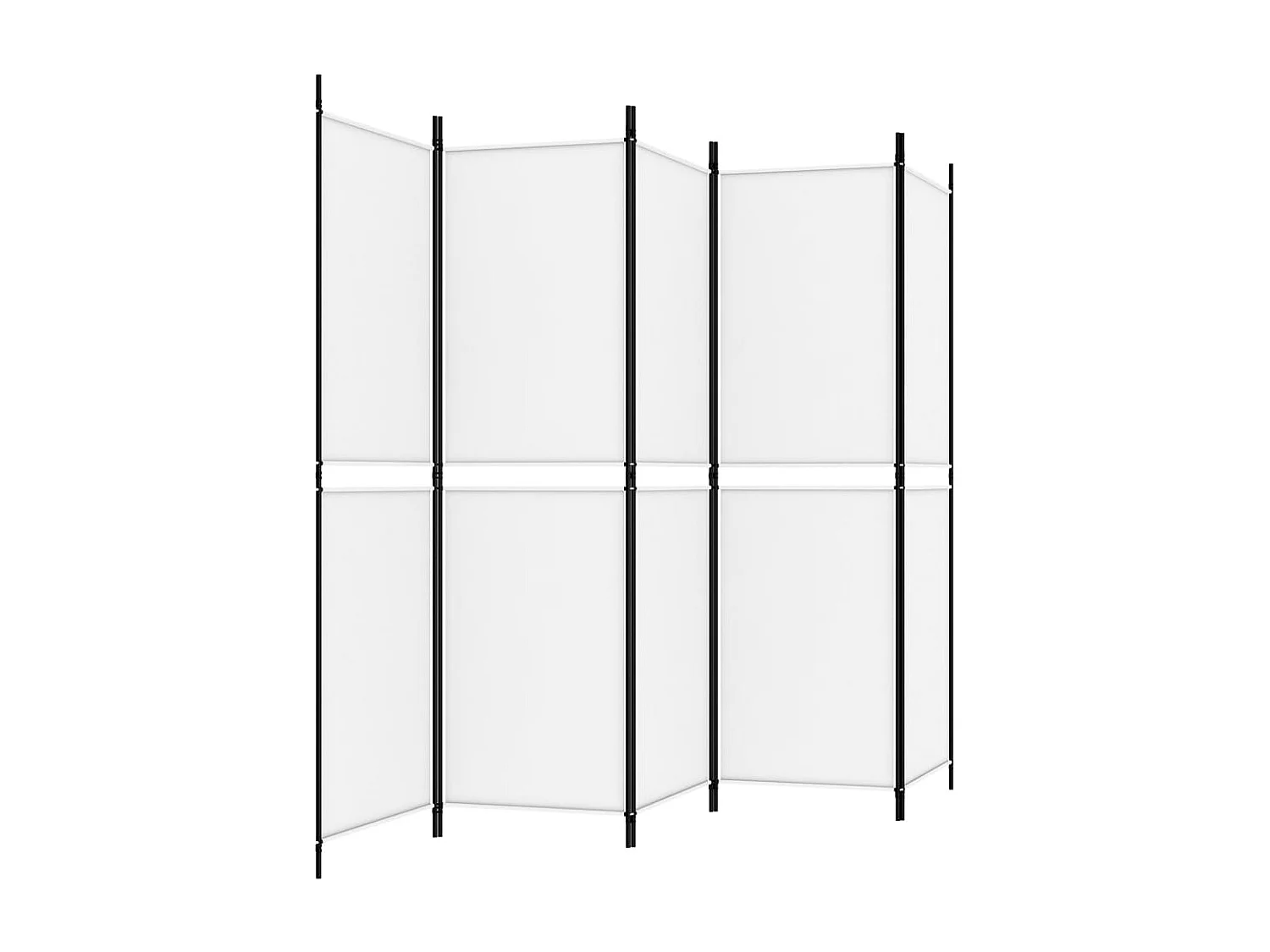 Divisorio a 5 Pannelli Bianco 250x180 cm Tessuto