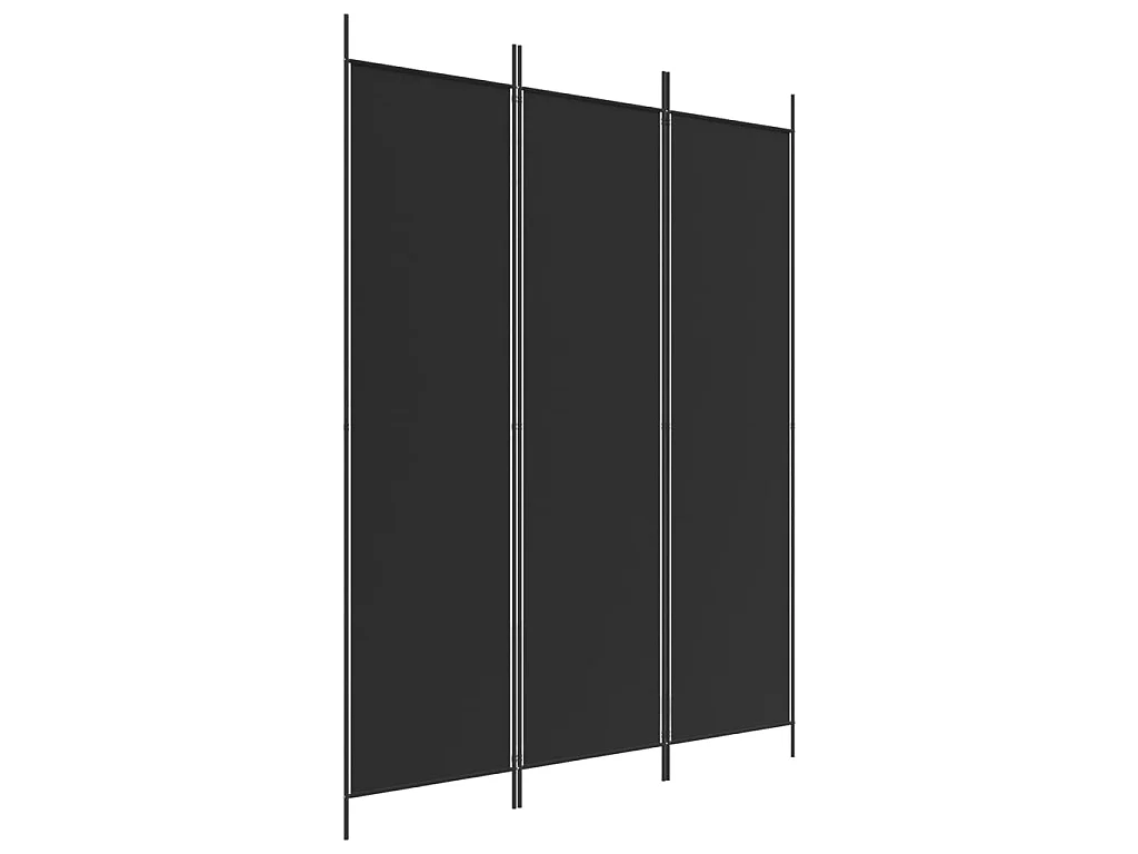 Biombo/divisória com 3 painéis 150x200 cm tecido preto