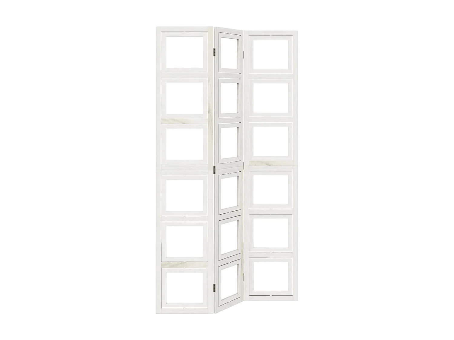 Cloison de séparation 3 panneaux blanc bois de paulownia massif